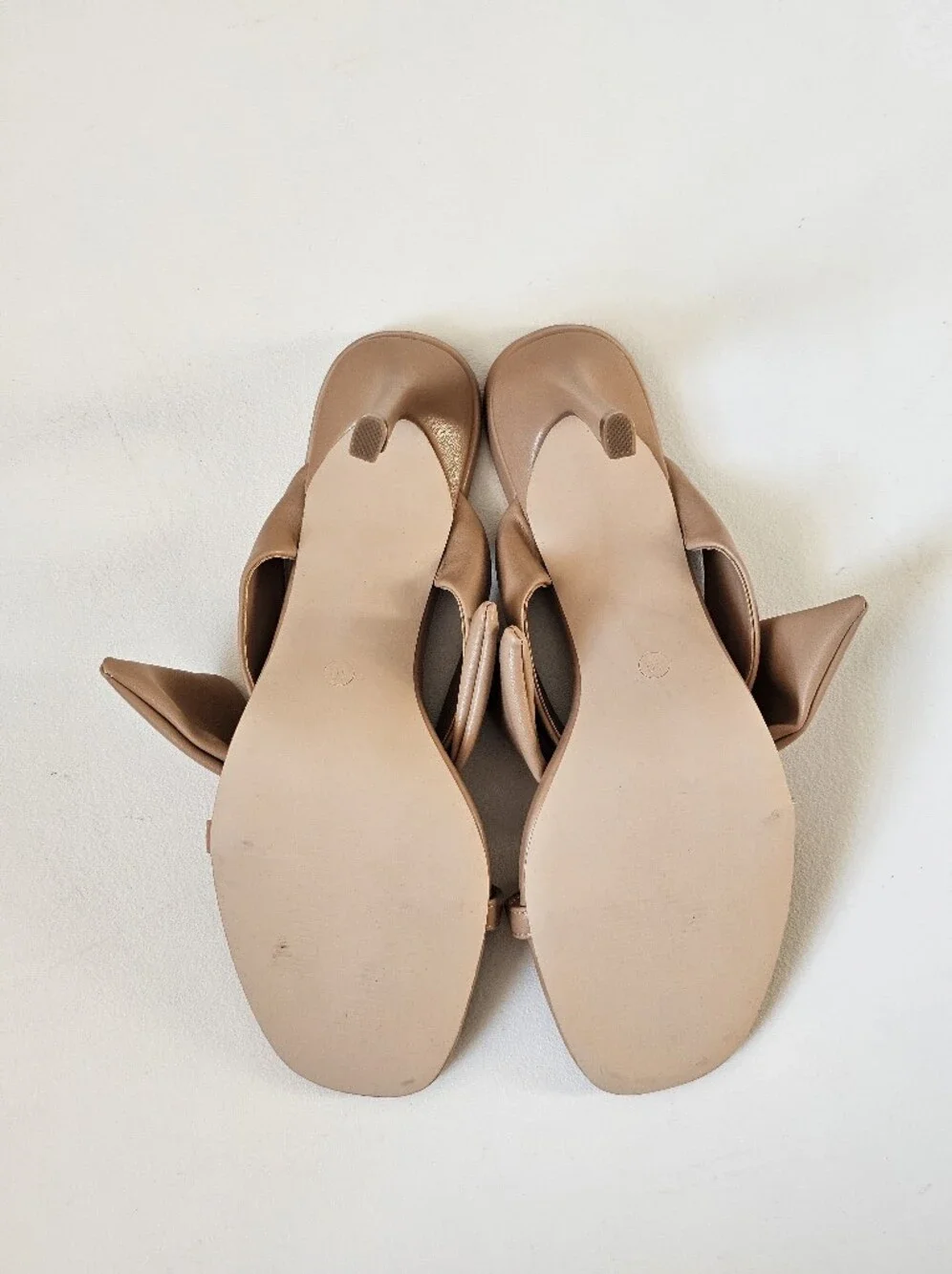 Laicigo Women's Nude Square Toe Knot Stiletto Mule Heels Size 10 NIB